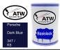 Preview: Porsche, Dark Blue, 347 / K5: 500ml Lackdose, von ATW Autoteile West.